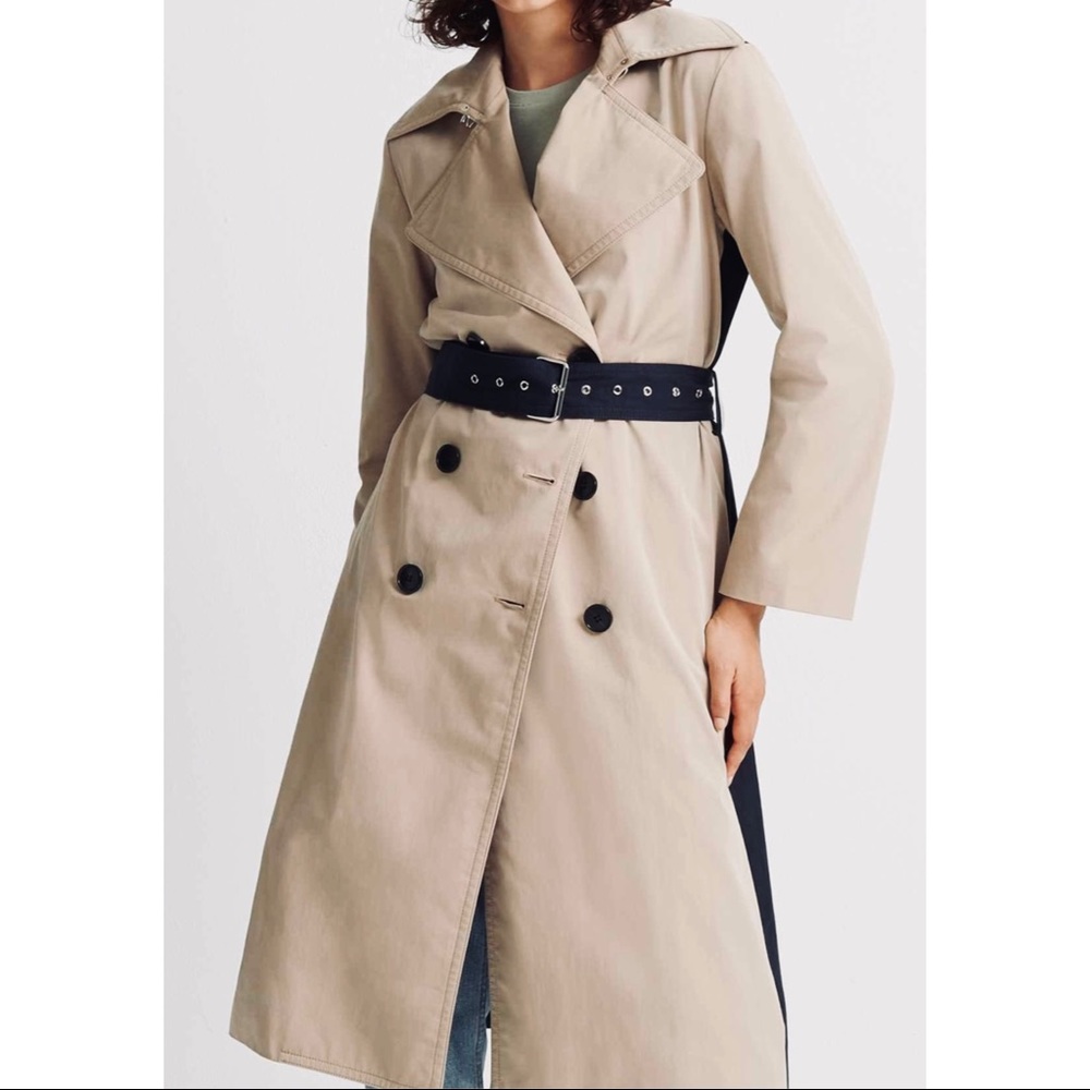 MONACO CLUB Color Block Trench - Picture 4 of 7